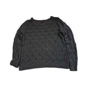 Tommy Hilfiger Gray Knitted Long Sleeve Sweater Crew Neck Woman's Large